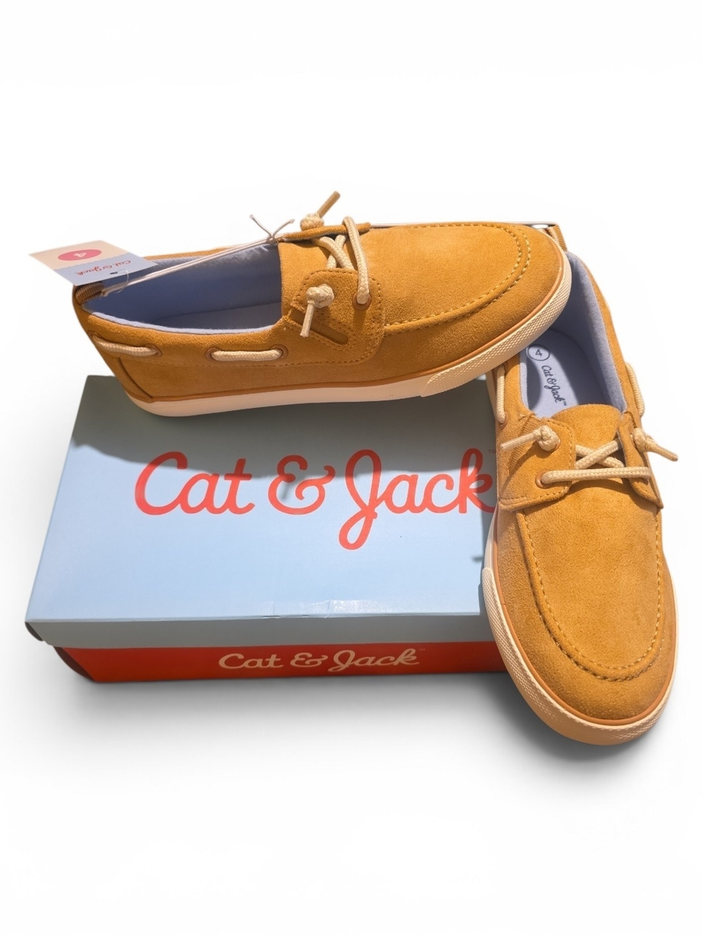 Cat & Jack Kids Suede Boat Shoes - Mustard Yellow